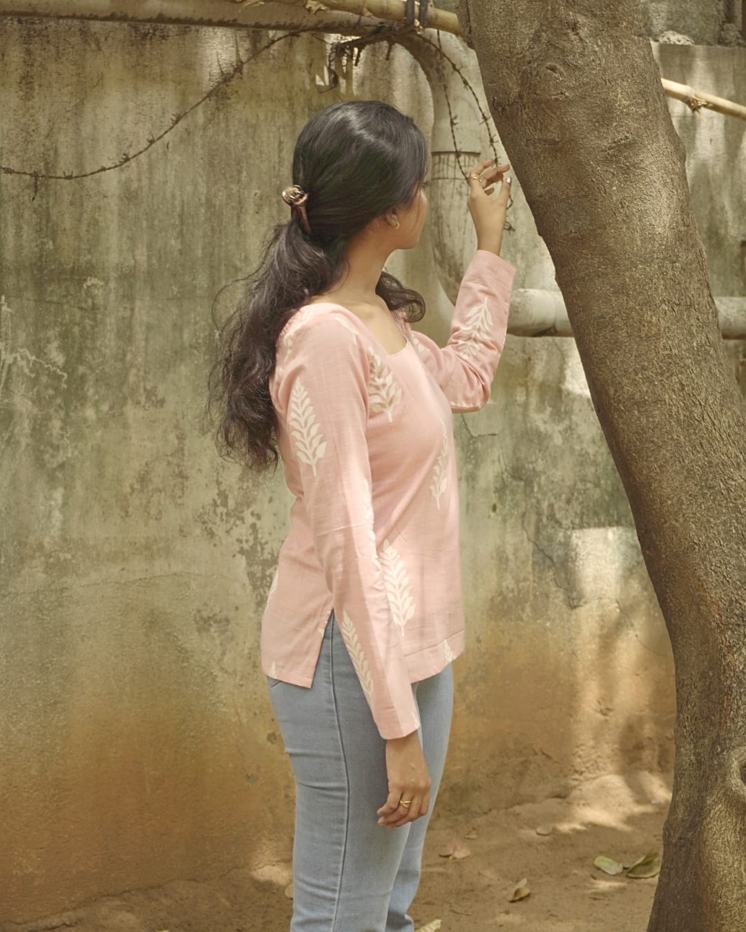 Rose Pink Square Neck Everyday Wear Top